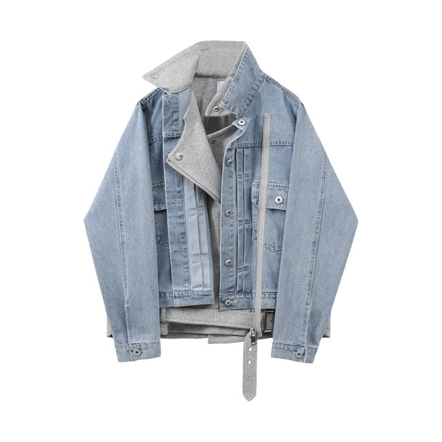 Denim Stitch Irregulal Jacket