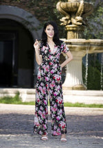 Load image into Gallery viewer, Chiffon V-neck Rompers
